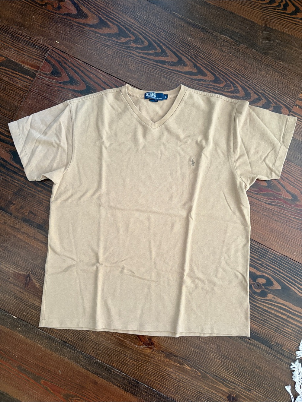 Polo by Ralph Lauren Beige V-Neck Short Sleeve Tee